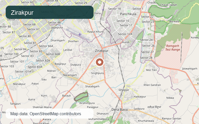 Zirakpur Locality map visual
